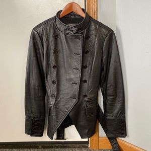 J Peterman soft leather womens coat